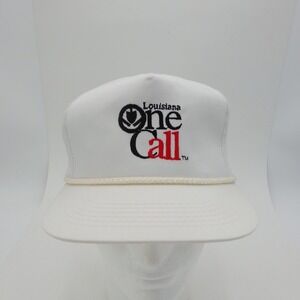 Vintage Louisiana One Call Hat Cap Rope Youngan White Adjustable Strap